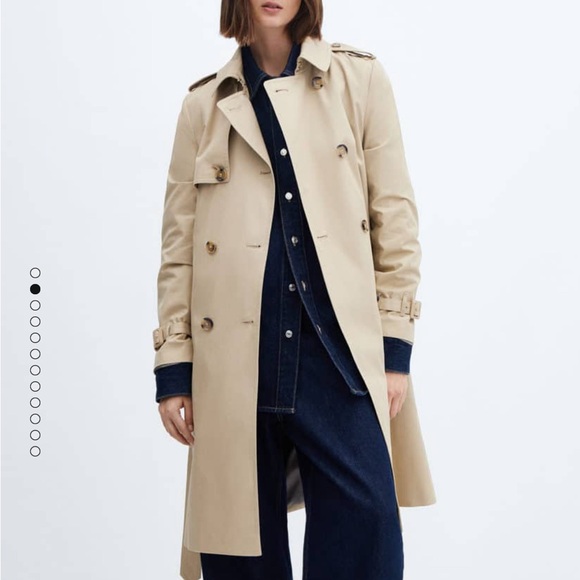 Mango double breasted trench coat - Picture 4 of 12